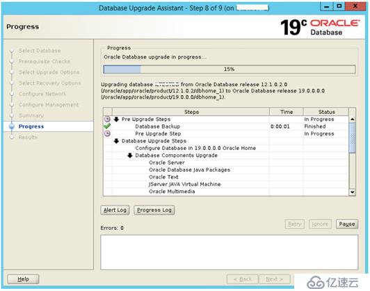 Oracle update to 19c using DBU