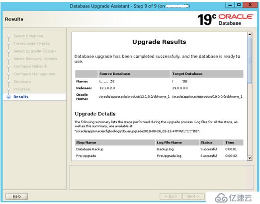 Oracle update to 19c using DBU