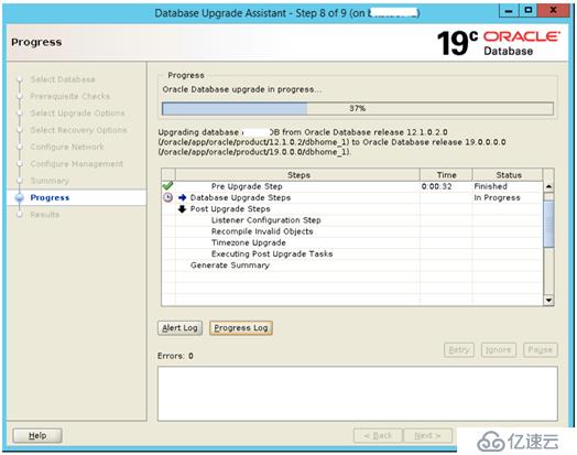 Oracle update to 19c using DBU