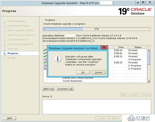 Oracle update to 19c using DBU