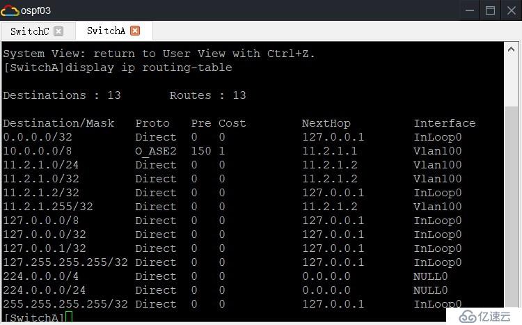 配置OSPF发布聚合路由