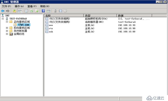 windows sever 2008r2配置辅助DNS实现主