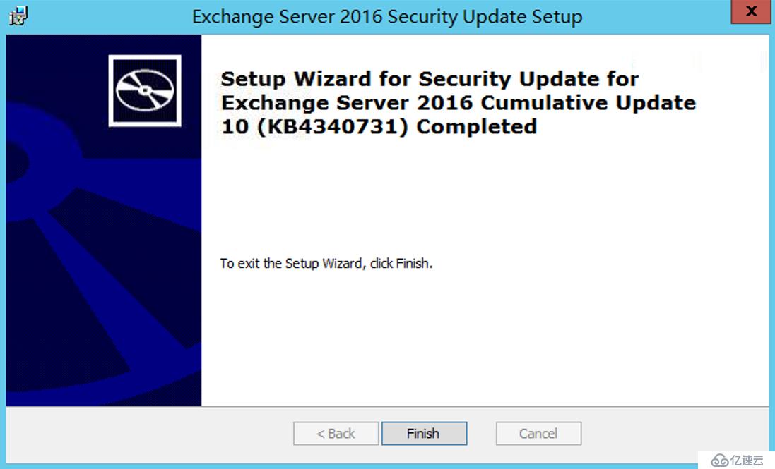 exchange2016 4节点完整安装之CU10补丁安装