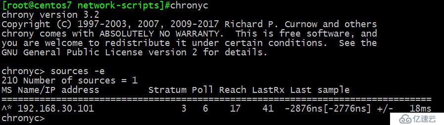 centos7.5 chorny 同步時(shí)間