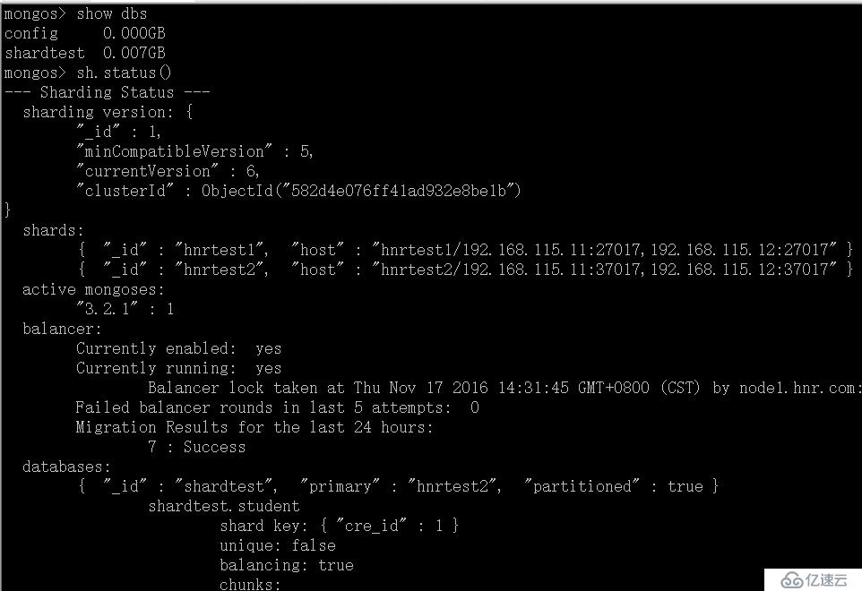 Mongodb3分片部署及故障模拟验证