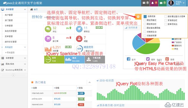 网站源码 网站模板 扁平化后台管理 Bootstrap、HT