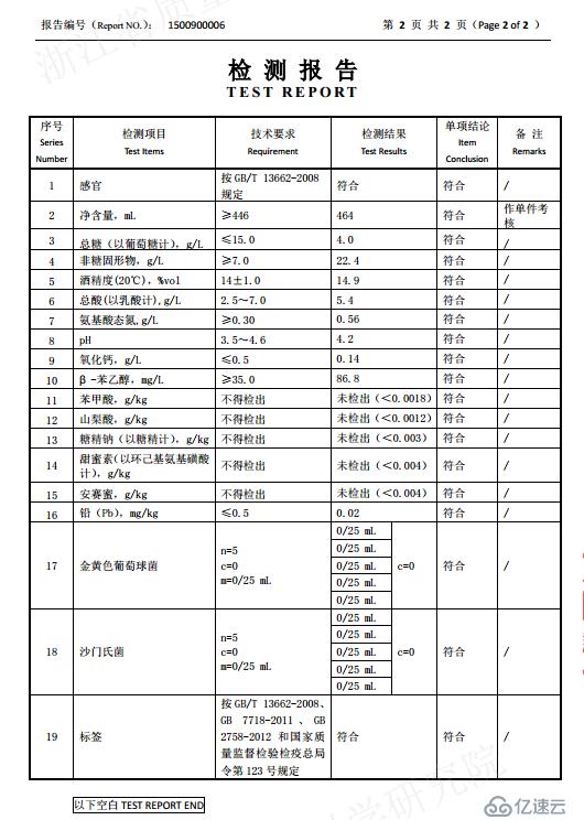 Word类报表实例 - 质量检测报告