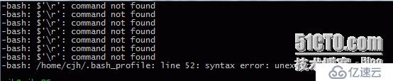 cygwin syntax error: unexpected end of file