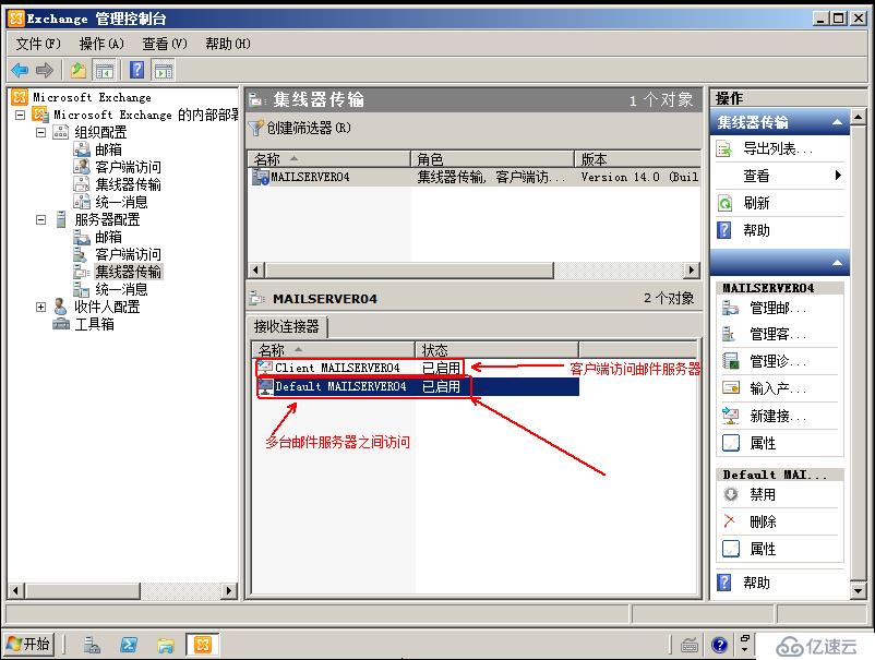 部署exchange服务器之间相互通信