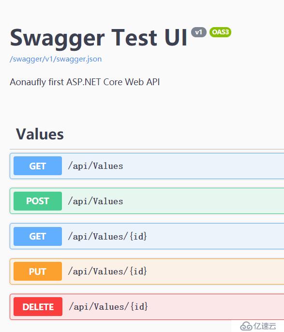 C#（.Net Core WebAPI）之API文档的生成（Swagger）