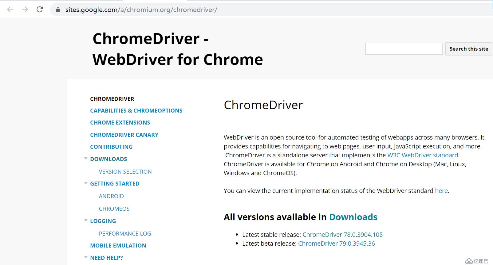 Selenium使用Chrome Driver