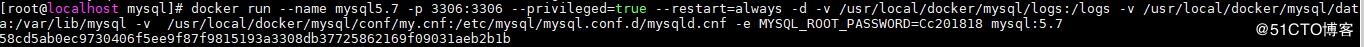 docker 安装mysql5.7
