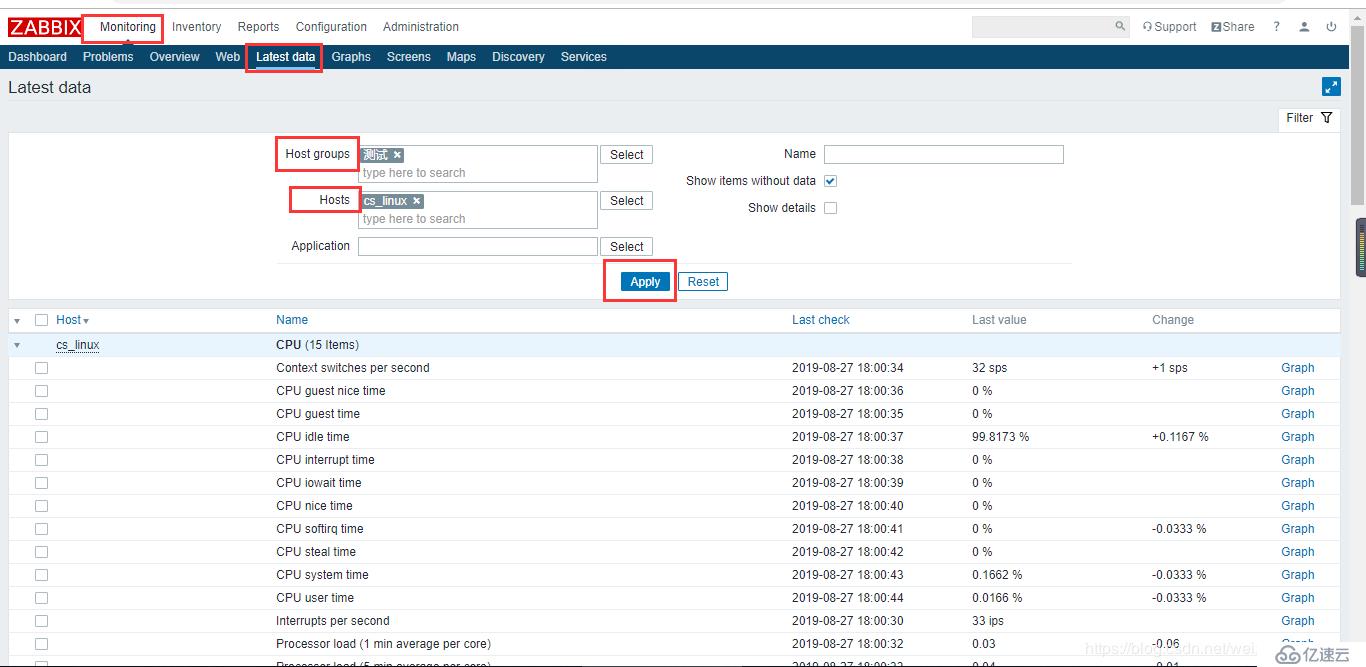 【Zabbix4.2学习笔记】2、部署agent监控主机监控数据查看+触发器及用户组权限