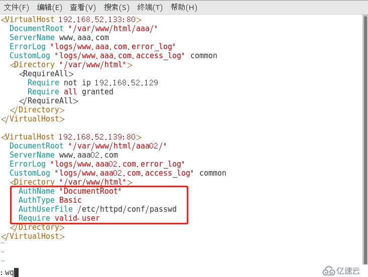 Apache服务配置虚拟主机（基于域名、端口、IP地址）与简单访问权限管理