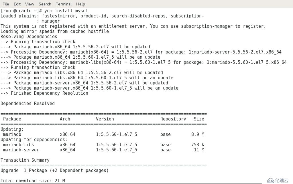 RedHat7.5系统中如何使用yum外网源配置方式安装Oracle12C数据库