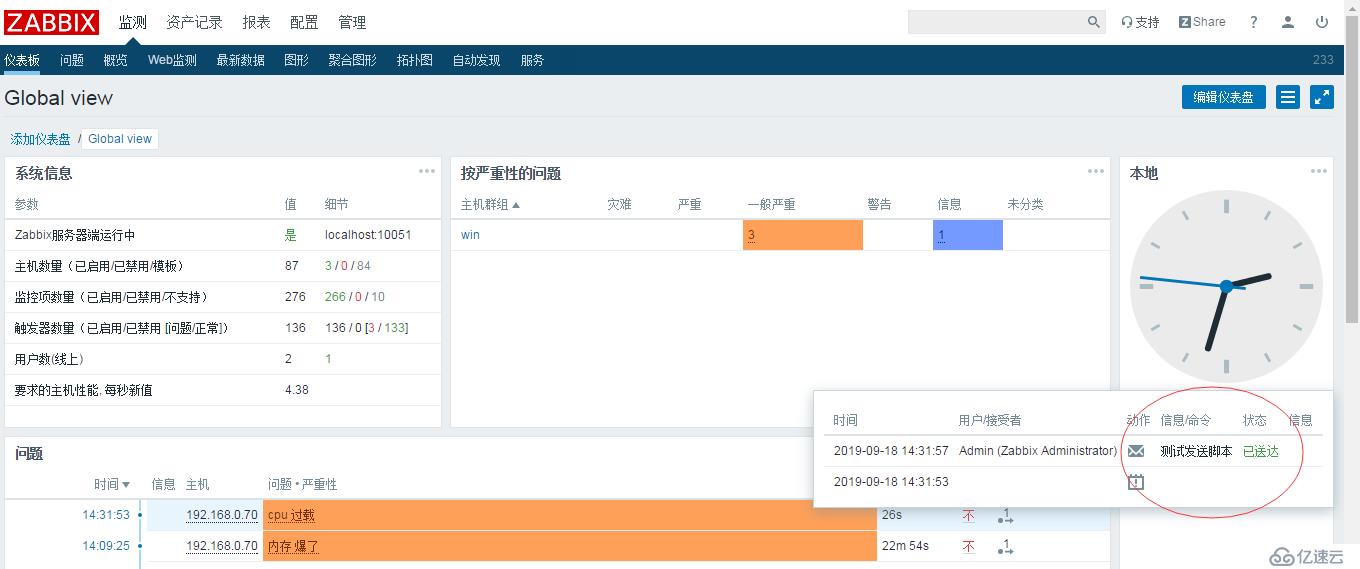 zabbix 添加监控项 触发器  报警等