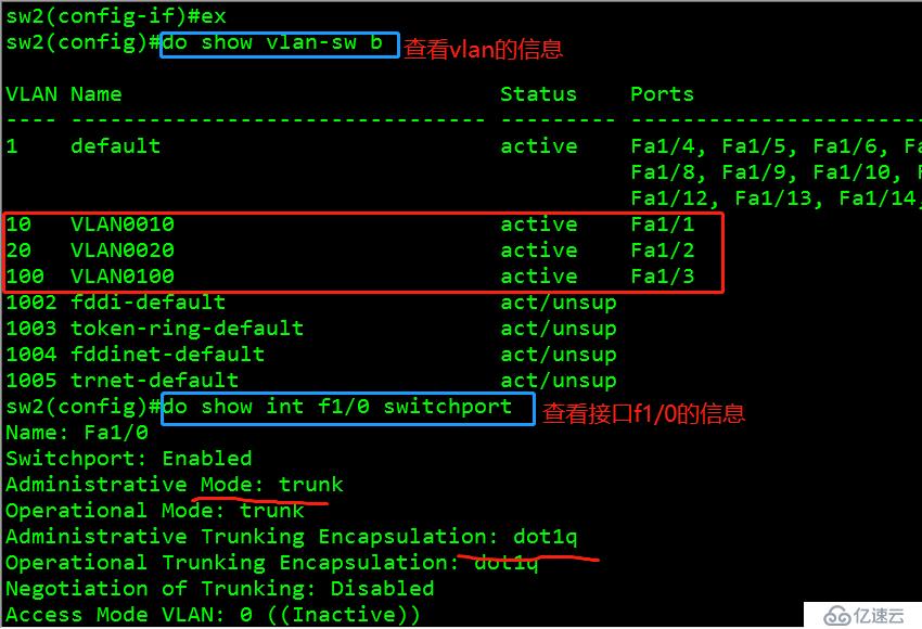 Linux搭建DHCP+DNS+WEB服務(wù)（小型項(xiàng)目現(xiàn)場(chǎng)?。?></p><p><strong><span >（三）雙擊打開(kāi)sw1設(shè)置三層交換機(jī)的網(wǎng)關(guān)和vlan</span></strong></p><p><span >創(chuàng)建三個(gè)vlan10，20，100</span></p><p><span >將f1/0接口設(shè)置為trunk鏈路</span></p><p><span >設(shè)置vlan10的網(wǎng)關(guān)子網(wǎng)掩碼192.168.10.1 255.255.255.0</span></p><p><span >設(shè)置vlan20的網(wǎng)關(guān)子網(wǎng)掩碼192.168.20.1 255.255.255.0</span></p><p><span >設(shè)置vlan100的網(wǎng)關(guān)子網(wǎng)掩碼 192.168.100.1 255.255.255.0</span></p><p><strong><span >1,創(chuàng)建vlan并將接口f1/0設(shè)置為中中繼鏈路，并進(jìn)入vlan設(shè)置相應(yīng)的虛擬網(wǎng)關(guān)并開(kāi)啟</span></strong></p><pre class=