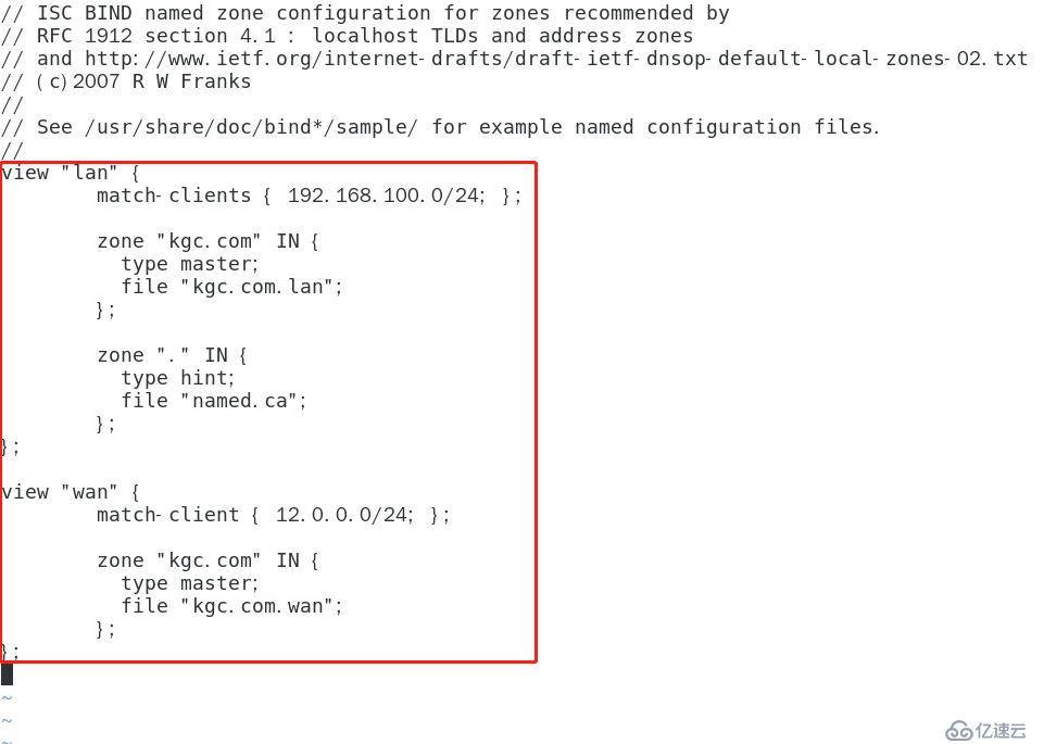 CentOS 7搭建简单的DNS分离解析服务