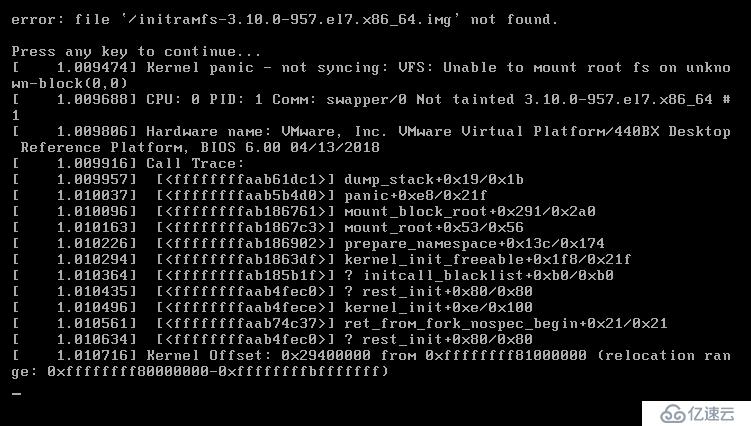 CentOS7删除/boot/initramfsxxx.img并尝试光盘救援模式修复