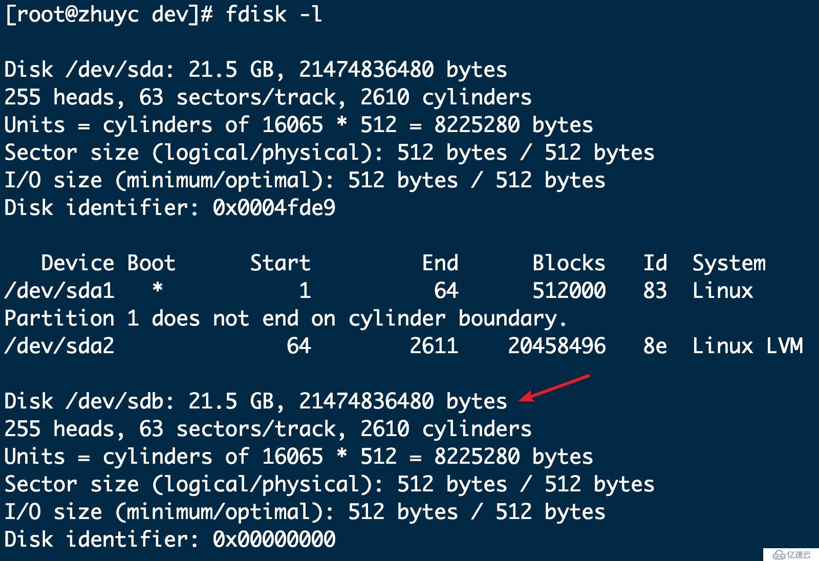 Linux系统磁盘分区及挂载 - fdisk