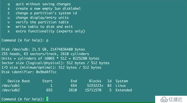 Linux系统磁盘分区及挂载 - fdisk