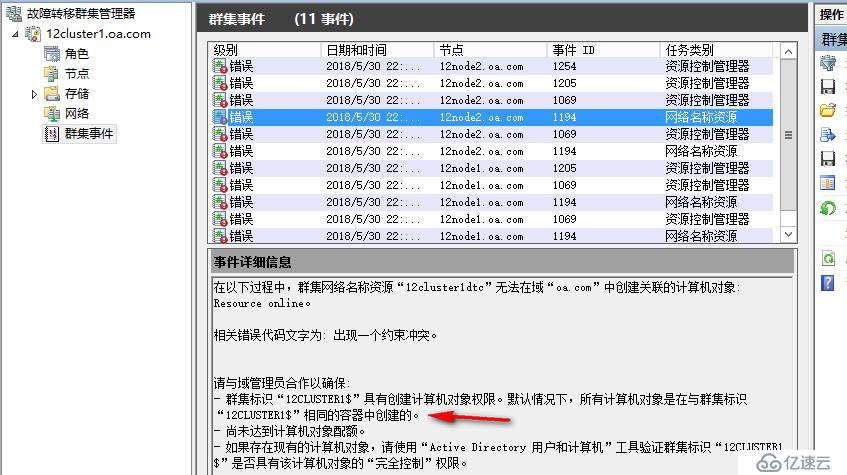 WSFC2012 为什么网络名称联机失败