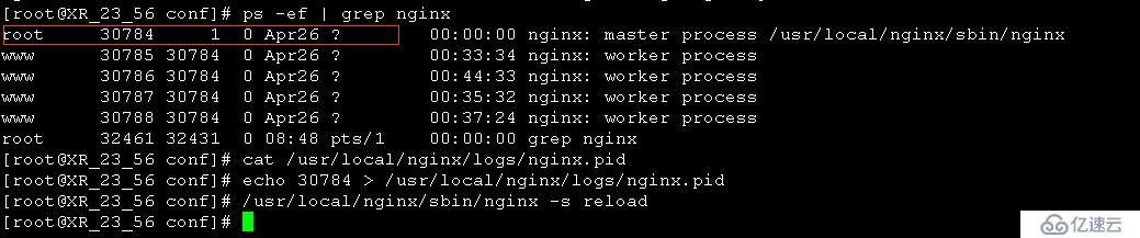Nginx在reload时候报错invalid PID number