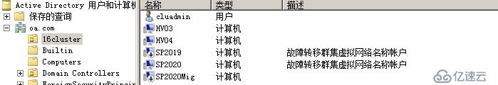 WSFC AD权限规划