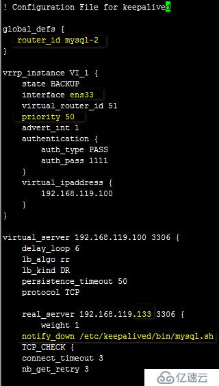 mysql主主复制及keepalived高可用群集