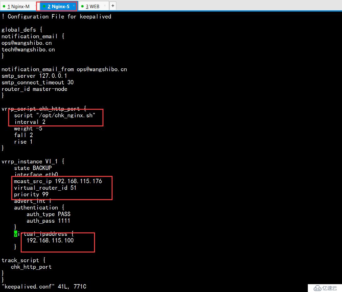 Nginx+keepalived（部分配置）