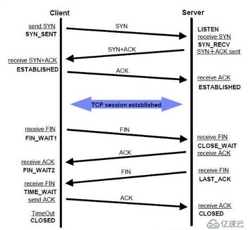 TCP的三次握手(建立连接）和四次挥手(关闭连接）