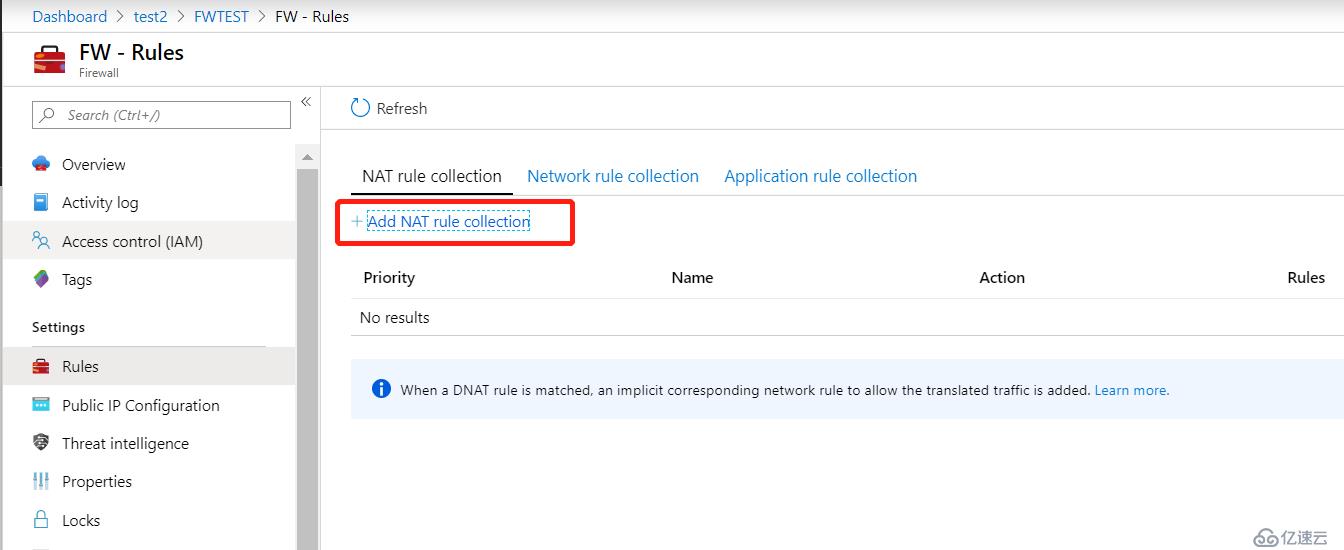 Azure Firewall 实现DNAT