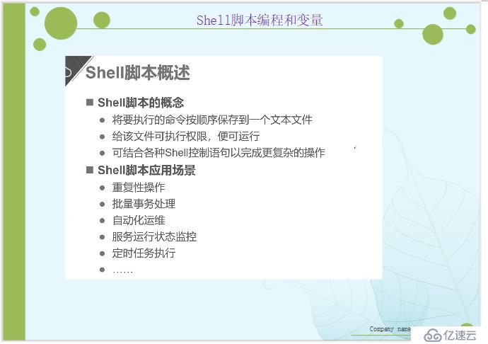 Shell脚本中编程和变量的示例分析