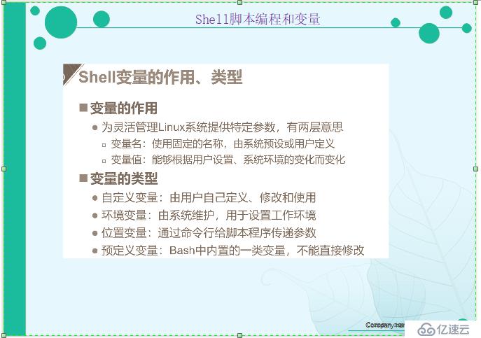 Shell脚本中编程和变量的示例分析
