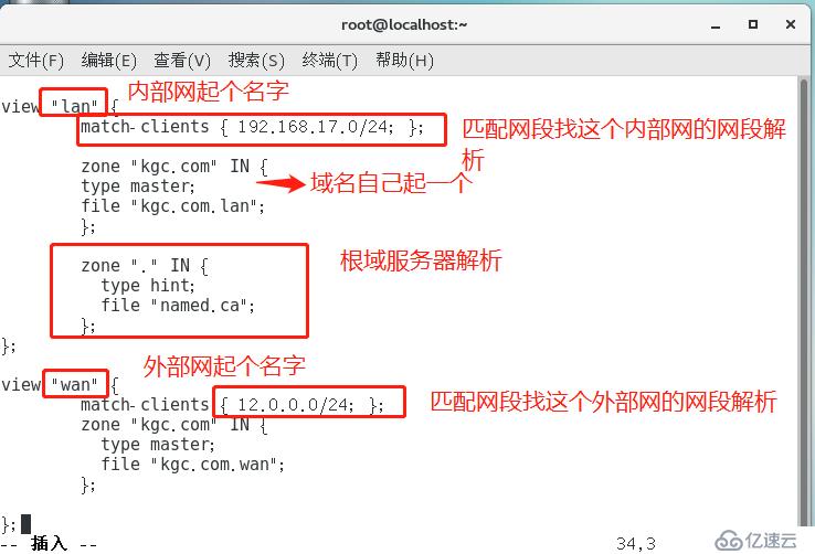 linux-Centos7   DNS分离解析（广域网和区域网同一个域名不同的地址）