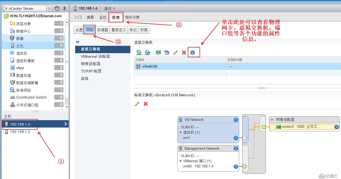 创建并管理 ESXi 网络