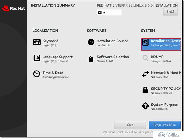 Red Hat Enterprise Linux 8.0.0(RHEL8.0)最小化安裝與設(shè)置