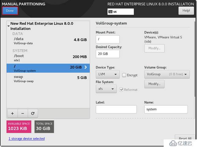 Red Hat Enterprise Linux 8.0.0(RHEL8.0)最小化安装与设置