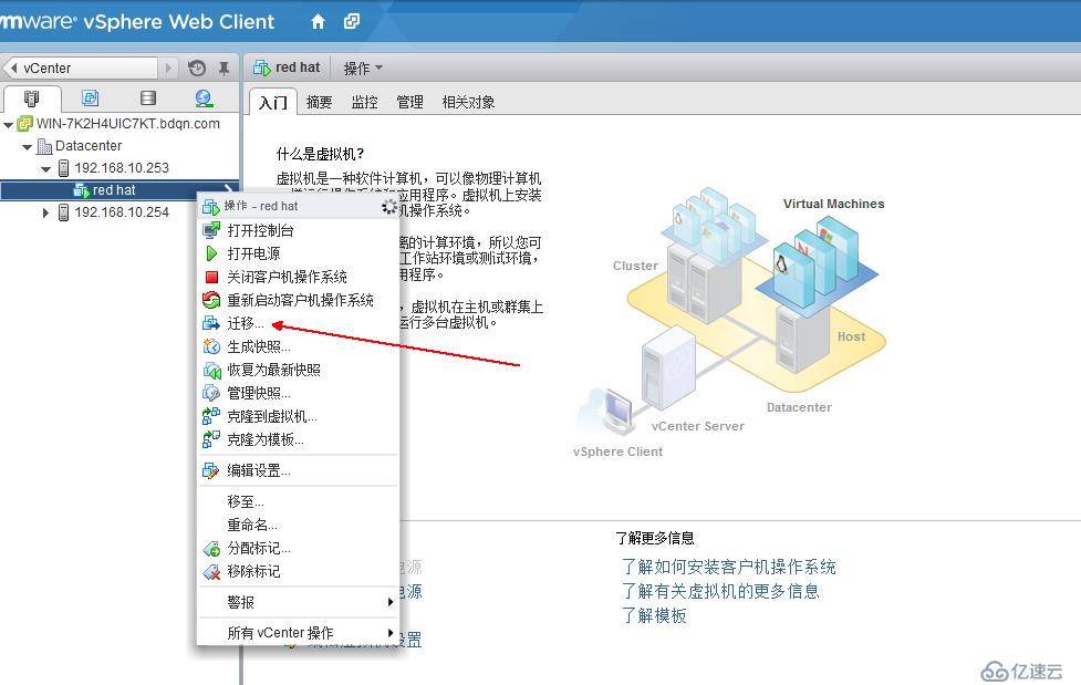 vSphere使用vMotion实现虚拟机热迁移