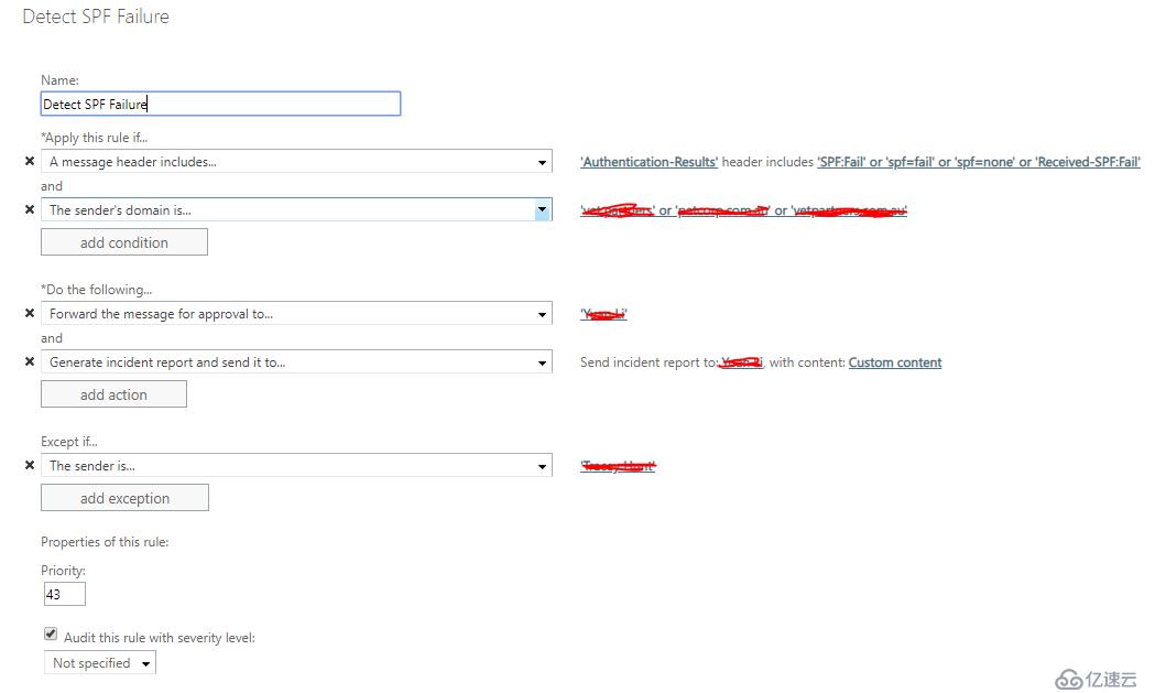 Office 365 设定规则避免spoof邮件