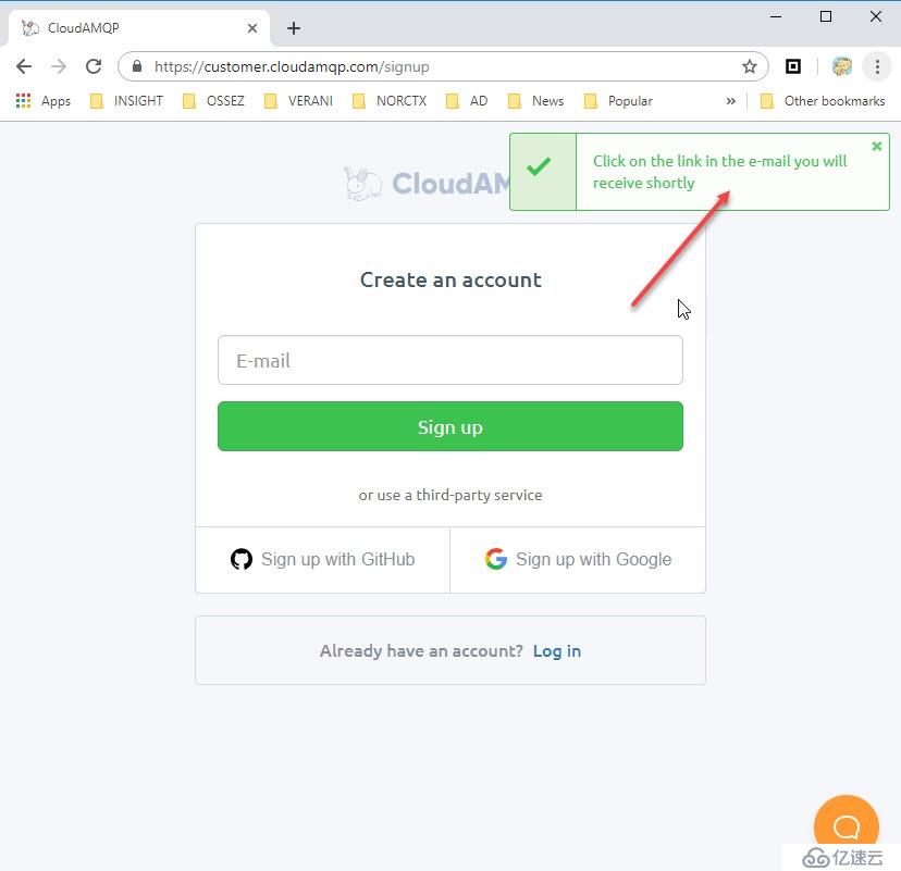 Sign Up Account In CloudAMQP