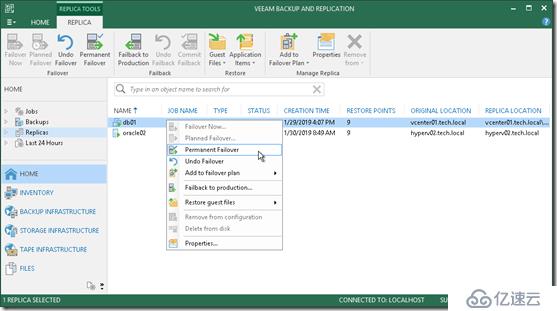 Veeam  Replication Failover and Failback总结