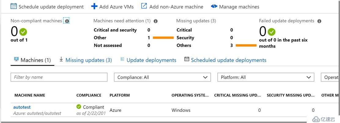 Azure实践之使用automation管理服务器update