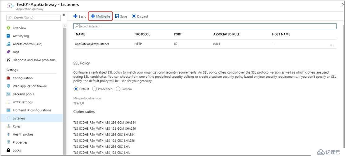 使用Application Gateway实现多站点托管