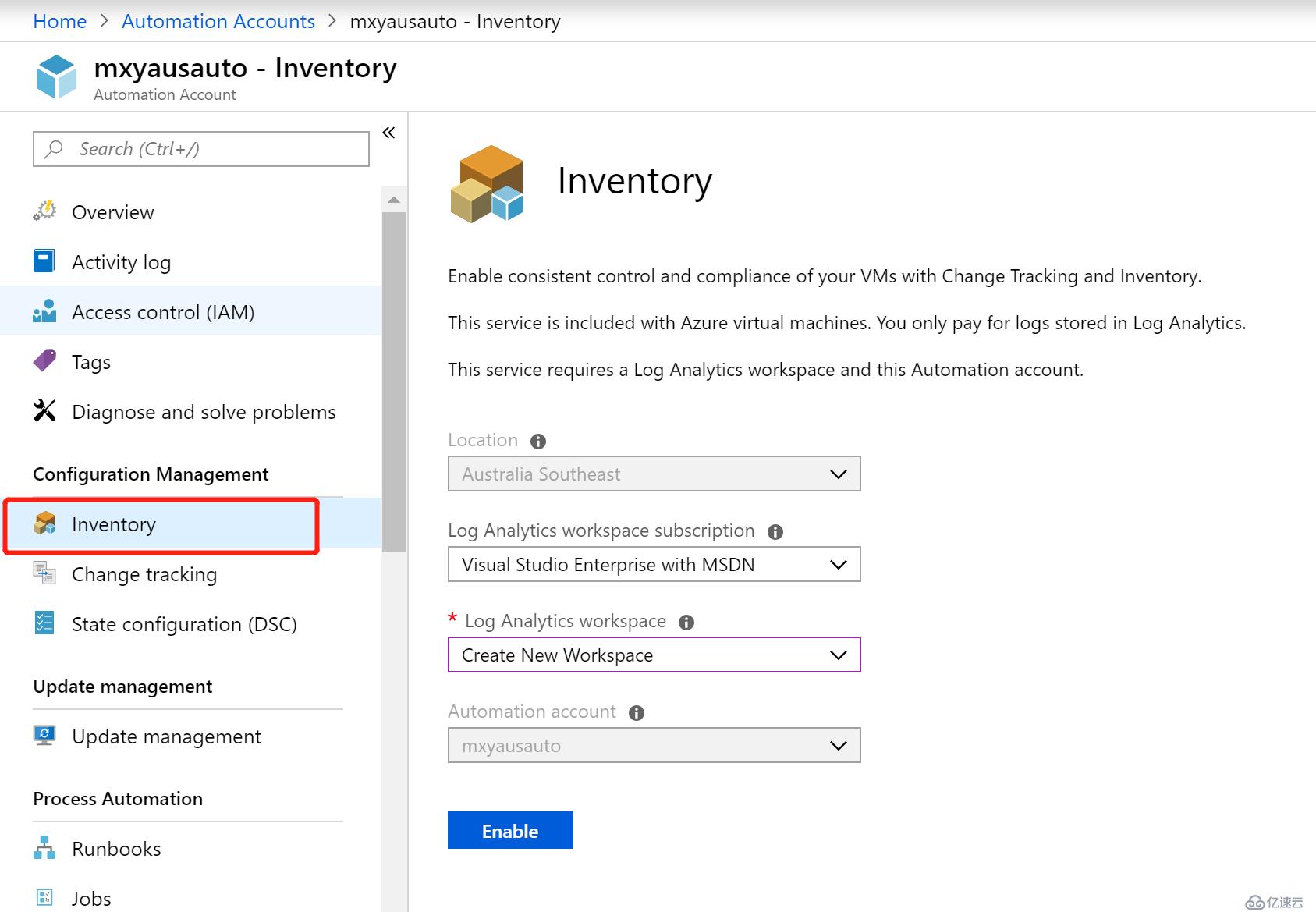 Azure实践之通过automation管理资产