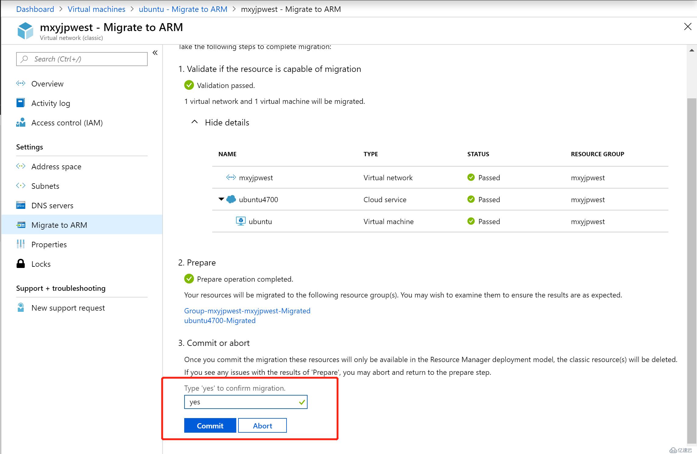 Azure ASM VM 迁移 ARM