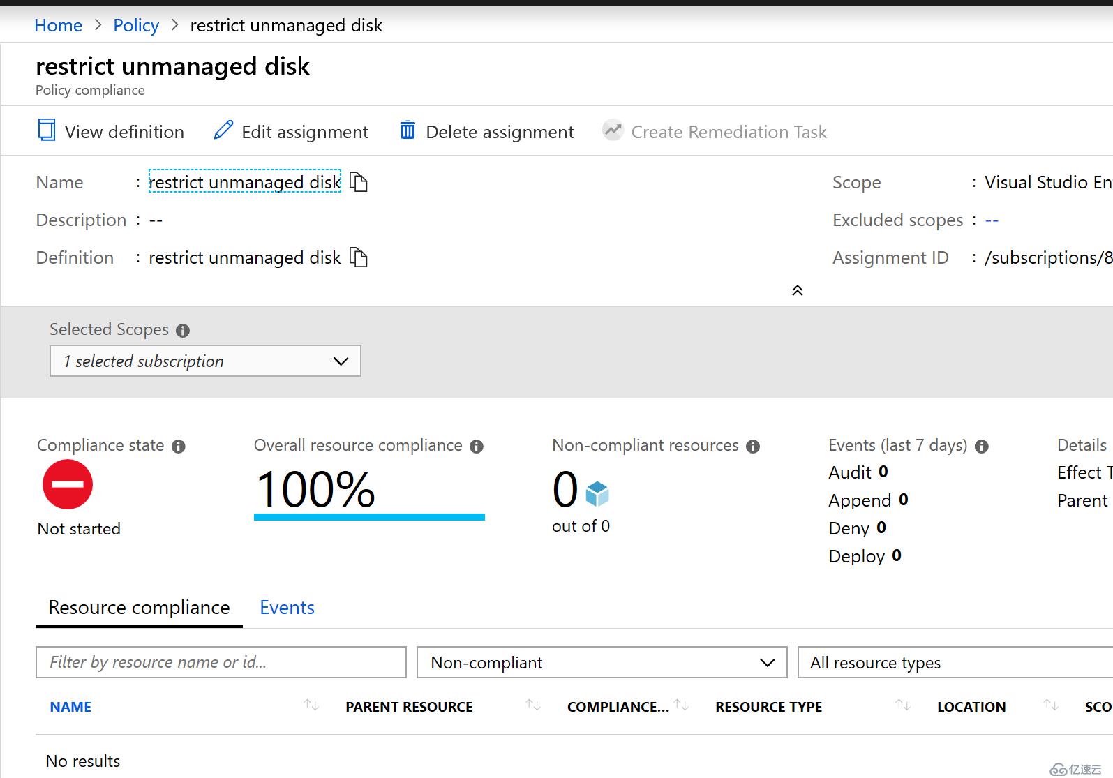 使用Azure Polcy强制禁止非托管磁盘VM