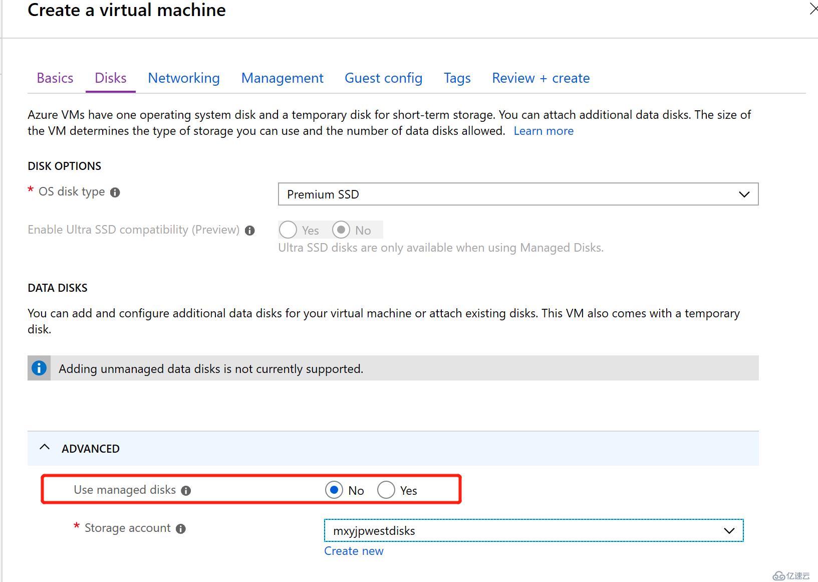 使用Azure Polcy强制禁止非托管磁盘VM