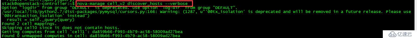 OpenStack报错:Host is not mapped to any cell