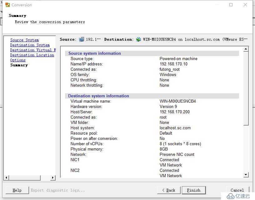 VMWARE5.1  P2V遷移記錄